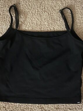 Everyday Black Stretch Tank with Adjustable Straps